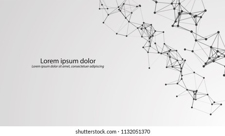 Abstract connecting dots and lines. Vector technology background. Global network connection.