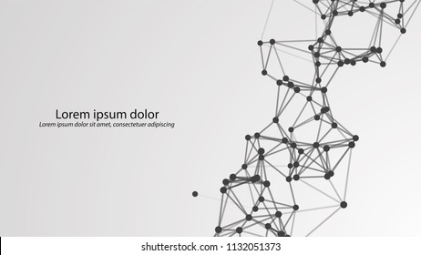 Abstract connecting dots and lines. Vector technology background. Global network connection.