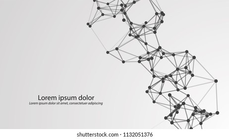 Abstract connecting dots and lines. Vector technology background. Global network connection.