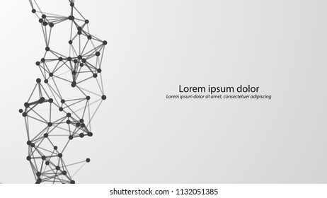 Abstract connecting dots and lines. Vector technology background. Global network connection.