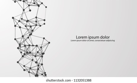Abstract connecting dots and lines. Vector technology background. Global network connection.