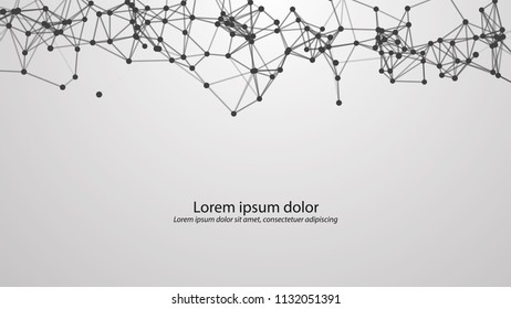 Abstract connecting dots and lines. Vector technology background. Global network connection.