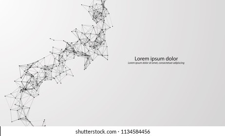Abstract connecting dots and lines. Vector technology background. Global network connection.