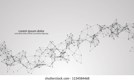 Abstract connecting dots and lines. Vector technology background. Global network connection.