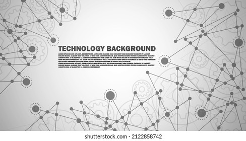 Abstract connecting dots and lines.gear futuristic technology connection digital data science background EP.2.hi-tech communication concept innovation background vector