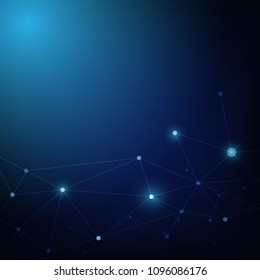 Abstract connecting dots and Polygonal background, technology design, vector illustrator