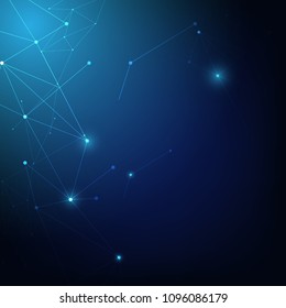 Abstract connecting dots and Polygonal background, technology design, vector illustrator