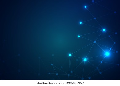 Abstract connecting dots and Polygonal background, technology design, vector illustrator