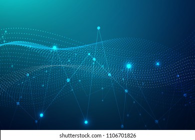 Abstract connecting dots and Polygonal background, technology design, vector illustrator