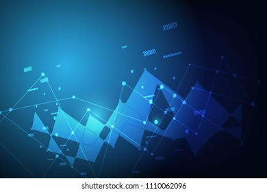 Abstract connecting dots and Polygonal background, technology design, vector illustrator