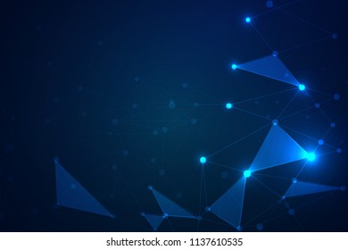 Abstract connecting dots, Polygonal background, technology design, vector illustrator