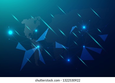 Abstract connecting dots, Polygonal background, technology design, vector 