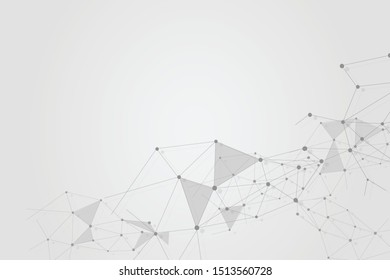 Puntos de conexión abstractos. Antecedentes poligonales, diseño de conexión tecnológica, ilustrador vectorial
