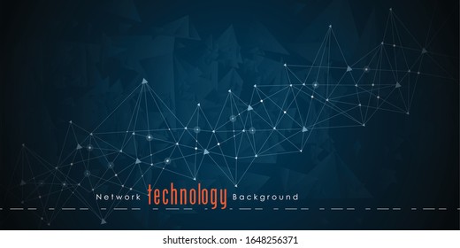 Abstract connecting dots. and Polygonal background, technology connection design, vector illustrator