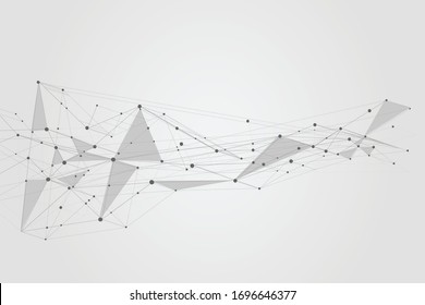 Abstract connecting dots, Polygonal background, technology design, vector illustration