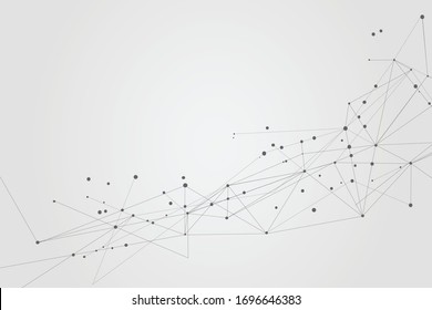 Abstract connecting dots, Polygonal background, connection technology design, vector illustration