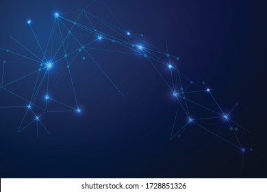 Puntos de conexión abstractos, Fondo poligonal, diseño tecnológico, ilustrador vectorial