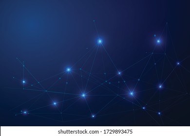 Puntos de conexión abstractos, Fondo poligonal, diseño tecnológico, ilustrador vectorial