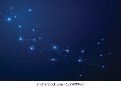 Abstrakte Verbindungspunkte, Polygonaler Hintergrund, Technologiedesign, Vektorillustrator
