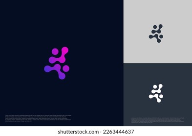 Abstract connecting global technology logo designs template, symbol template