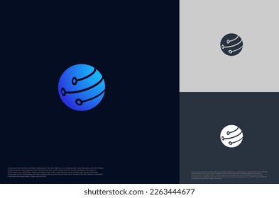 Abstract connecting global technology logo designs template, symbol template