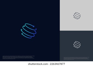 Abstract connecting global technology logo designs template, symbol template