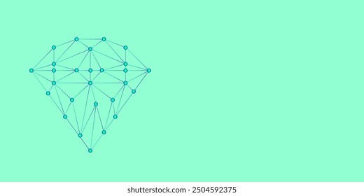 Abstract connecting lines diamond shapes digital background.