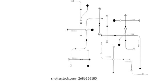  Abstractas líneas de conexión y puntos