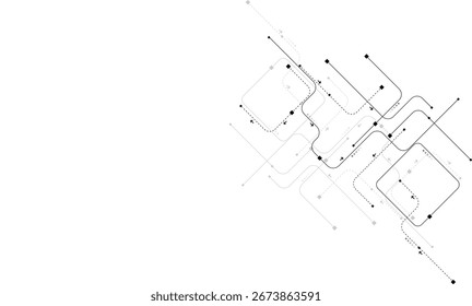Linhas de conexão abstratas e fundo de pontos