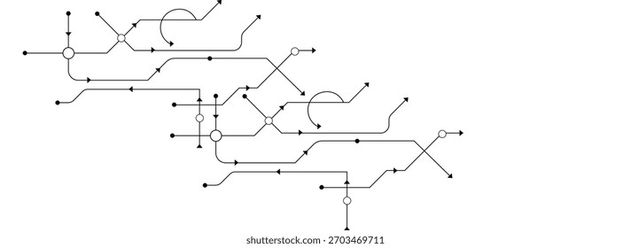 Abstractas líneas de conexión y diseño de puntos.