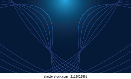 Abstract connecting lines and dots on dark blue background. Technology network futuristic connection. technology lines big data flow, plexus technology futuristic network background of vector.