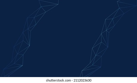 Abstract connecting lines and dots on dark blue background. Technology network futuristic connection. technology lines big data flow, plexus technology futuristic network background of vector.