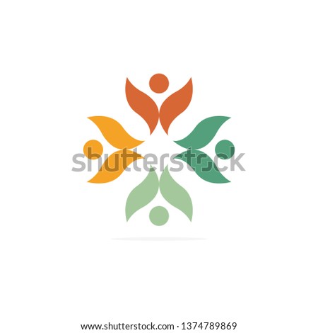 Abstract connecting people vector and logo design