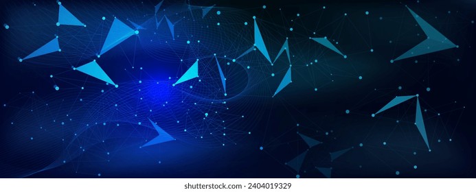 Abstract connecting points and lines or glowing plexus. Network connection, digital communication and futuristic technology concept background. Vector illustration.