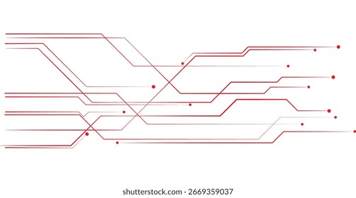 Abstractas conexión de líneas rojas y puntos con las redes sociales.