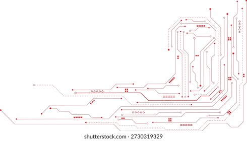 Abstract connecting red lines and dots design.