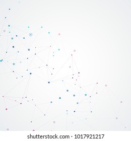 Abstract connection background with molecule structure. Science and network vector illustration
