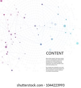 Abstract connection background with molecule structure. Science and network vector illustration.