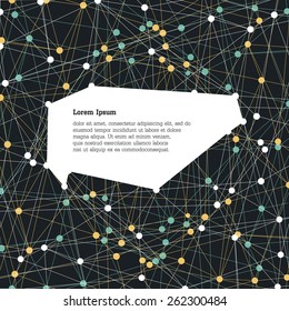 Abstract connection background with speech bubble.