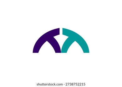 Abstract Connection Bridge Logo Modern Geometric Arch Symbol Corporate Technology Branding Mark