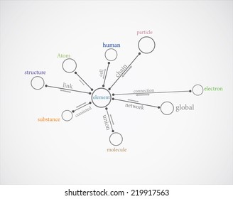 Abstract connection of cells on gray background