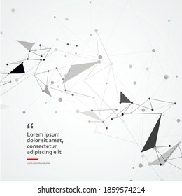 Abstract connection of dots lines. Communication science technology background. Vector illustration