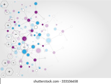 abstract connection with hexagon background.illustration vector design.