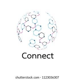 Abstract connection icon logo design made