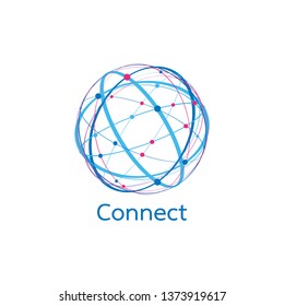 Abstract connection icon logo design made