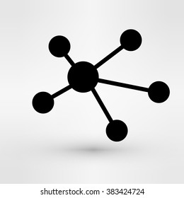 Abstract connection icon logo design made of  pieces - various geometric shapes
