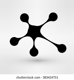 Abstract connection icon logo design made of  pieces - various geometric shapes