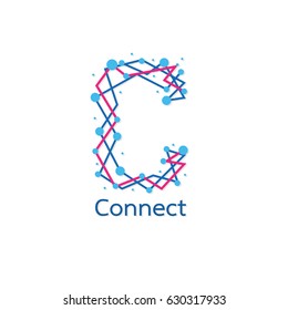 Abstract connection icon logo design made