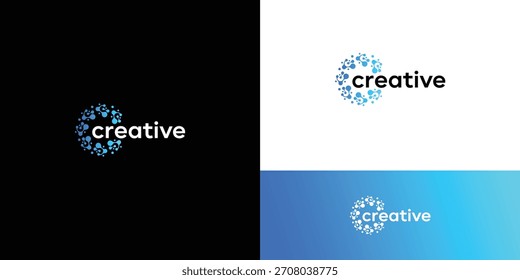 abstract connection innovation digital tech logo design