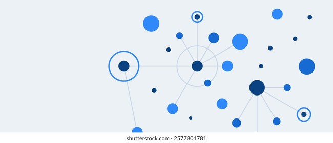 Abstract Connection Line And Blue Dots Banner Background Vector Creative Design. Can Be Used For Design Brochure, Website, Template Corporate, Advertising, Business Presentation